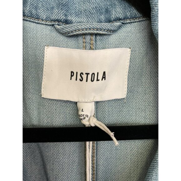 Pistola Denim Jumpsuit Grover Short Sleeve Jean One Piece Size Large NWT - Picture 7 of 9